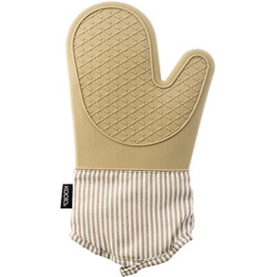 Koala (10 st) Dubbelsidig silikonugnsvante med värmebeständig, randig design beige återvunnen bomull Koala (10 st) Dubbelsidig silikonugnsvante med värmebeständig, randig design beige återvunnen bomull