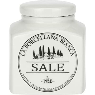 LA PORCELLANA BIANCA Porcellana Conserva porslin täckt saltbehållare 17 oz i presentask LA PORCELLANA BIANCA Porcellana Conserva porslin täckt saltbehållare 17 oz i presentask