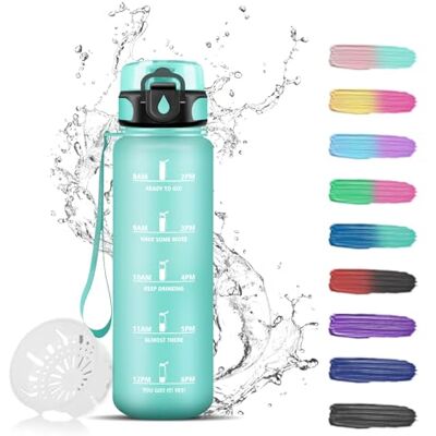 Grsta 500ML motiverande vattenflaska läckagesäker, graderad vattenflaska med tidsmärkning, 0,5 liter vattenflaska för barn, vuxna, gym, arbete, skola, yoga, vandring, kontor Grsta 500ML motiverande vattenflaska läckagesäker, graderad vattenflaska med tidsmärkning, 0,5 liter vattenflaska för barn, vuxna, gym, arbete, skola, yoga, vandring, kontor
