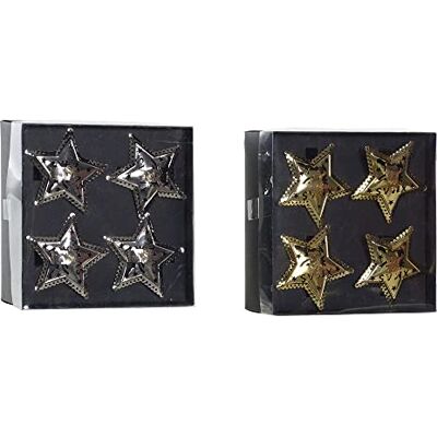 DKD Home Decor Servetter Stjärna Silver Metall Guld (2 st) DKD Home Decor Servetter Stjärna Silver Metall Guld (2 st)