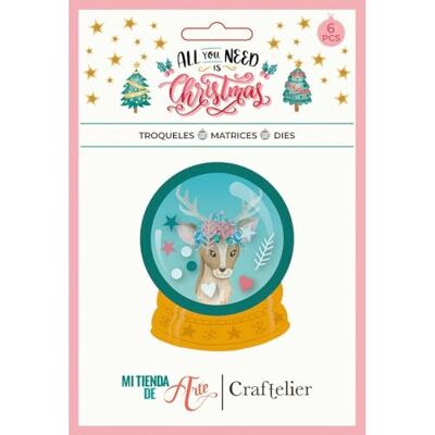 Craftelier Shaker-formad snöboll från samlingen "All You Need Is Christmas" Kompatibel med olika stansmaskiner Storlek Ungefärlig 7,40 x 9,10 cm (2,91" x 3,58") Craftelier Shaker-formad snöboll från samlingen "All You Need Is Christmas" Kompatibel med olika stansmaskiner Storlek Ungefärlig 7,40 x 9,10 cm (2,91" x 3,58")