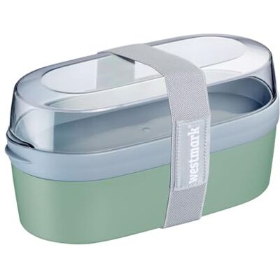 Westmark Matlåda Mini – Praktisk matlåda med facksystem i bento-stil, 760 ml och 830 ml behållare för mat, skola och kontor, mikrovågssäker, tillverkad i Tyskland – mintgrön Westmark Matlåda Mini – Praktisk matlåda med facksystem i bento-stil, 760 ml och 830 ml behållare för mat, skola och kontor, mikrovågssäker, tillverkad i Tyskland – mintgrön