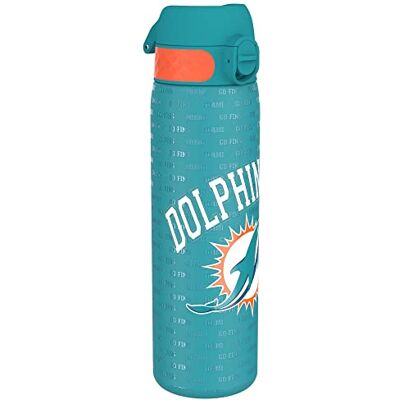 Ion8 NFL Miami Dolphins Lätt Vattenflaska I Stål, 600 ml/20 oz, Ej Isolerad, Läckagesäker, Lätt Att Öppna, Säker Låsning, Diskmaskinssäker, Fällbart Lock, Passar Mugghållare, Lätt att Rengöra Ion8 NFL Miami Dolphins Lätt Vattenflaska I Stål, 600 ml/20 oz, Ej Isolerad, Läckagesäker, Lätt Att Öppna, Säker Låsning, Diskmaskinssäker, Fällbart Lock, Passar Mugghållare, Lätt att Rengöra