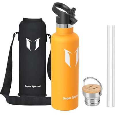 Super Sparrow Vattenflaska Rostfritt Stål Metallflaska Termos Standard Mun 1L Giftfri BPA-Fri Perfekt Som Sportflaska 2 Lock Super Sparrow Vattenflaska Rostfritt Stål Metallflaska Termos Standard Mun 1L Giftfri BPA-Fri Perfekt Som Sportflaska 2 Lock
