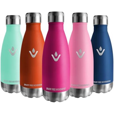 Vikaster Termos 350 ml, läckagesäker termosflaska, BPA-fri återanvändbar termoskanna, drickflaska i rostfritt stål för cykel, camping, yoga, gym, fitness, skola, resor, utomhus Vikaster Termos 350 ml, läckagesäker termosflaska, BPA-fri återanvändbar termoskanna, drickflaska i rostfritt stål för cykel, camping, yoga, gym, fitness, skola, resor, utomhus