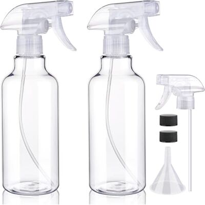 Hethyo Plastsprayflaskor tomma sprayflaskor 16,9 oz/500 ml 2-pack kraftiga sprayflaskor dimma/ström vattenflaska för rengöringslösningar, eteriska oljor, hår, matlagning (klar) Hethyo Plastsprayflaskor tomma sprayflaskor 16,9 oz/500 ml 2-pack kraftiga sprayflaskor dimma/ström vattenflaska för rengöringslösningar, eteriska oljor, hår, matlagning (klar)