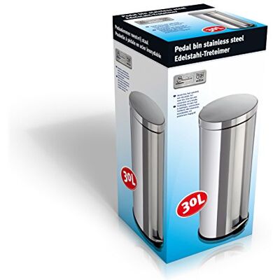 Kitchen Elegance 95522 Stainless Steel Step Trash Bin - 30L Kitchen Elegance 95522 Stainless Steel Step Trash Bin - 30L