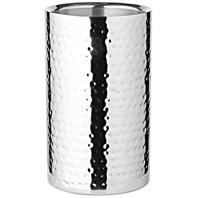 EDZARD Flaskkylare Nebraska (Ø 12 cm, H 20 cm), rostfritt stål, hamrad Vinkylare för 1 flaska, blankpolerad, dubbelväggig, handarbete, nyår, bröllop, gastronomi, presenttips, festdekoration EDZARD Flaskkylare Nebraska (Ø 12 cm, H 20 cm), rostfritt stål, hamrad Vinkylare för 1 flaska, blankpolerad, dubbelväggig, handarbete, nyår, bröllop, gastronomi, presenttips, festdekoration