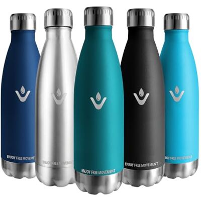 Vikaster termosflaska 500 ml, läckagesäker termos 0,5 l, BPA-fri återanvändbar termoskanna, drickflaska rostfritt stål för cykel, camping, yoga, gym, fitness, skola, resor, utomhus Vikaster termosflaska 500 ml, läckagesäker termos 0,5 l, BPA-fri återanvändbar termoskanna, drickflaska rostfritt stål för cykel, camping, yoga, gym, fitness, skola, resor, utomhus