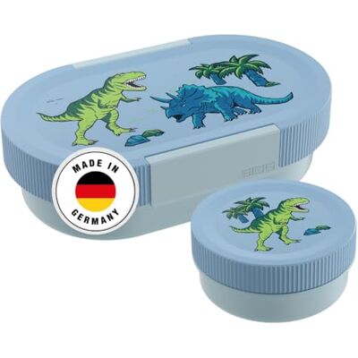 Sigg Lunchlåda set för barn – Lumo Dinosaurs – matlåda med extra burk – fjäderlätt brödlåda Dino – 2-i-1 – BPA-fri – blå – 0,8 l Sigg Lunchlåda set för barn – Lumo Dinosaurs – matlåda med extra burk – fjäderlätt brödlåda Dino – 2-i-1 – BPA-fri – blå – 0,8 l