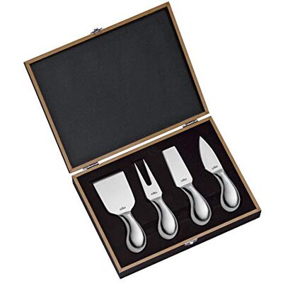 Cilio C294804 294804 ostknivsats piave 4 delar, i presentförpackning av trä, silver Cilio C294804 294804 ostknivsats piave 4 delar, i presentförpackning av trä, silver
