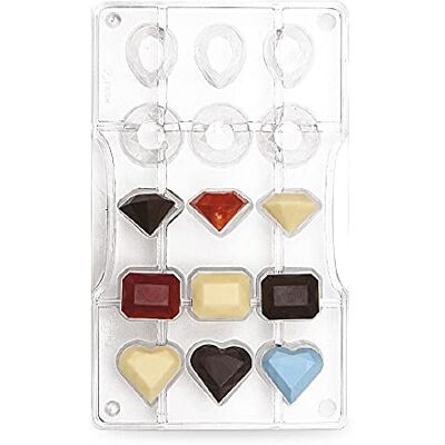 Decora 0050154 Gems Chocolate Mould 15 Cav 200 X 120 X 22 H Mm Decora 0050154 Gems Chocolate Mould 15 Cav 200 X 120 X 22 H Mm