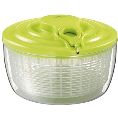 Küchenprofi Köksprofi salladsslunga WAVE, sallad handslangbella med lindragning, salladsskål med lock och korg, kan demonteras för enkel rengöring, högkvalitativ plast, innehåll 3,25 L, Ø 24 cm, grön Küchenprofi Köksprofi salladsslunga WAVE, sallad handslangbella med lindragning, salladsskål med lock och korg, kan demonteras för enkel rengöring, högkvalitativ plast, innehåll 3,25 L, Ø 24 cm, grön