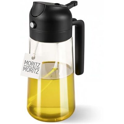 Moritz & Moritz oljespruta glas 470 ml svart – oljespray för luftfryer, stekpanna och grill – 2-i-1 spruta och pip – påfyllningsbar oljesprejflaska för olja och vinäger Moritz & Moritz oljespruta glas 470 ml svart – oljespray för luftfryer, stekpanna och grill – 2-i-1 spruta och pip – påfyllningsbar oljesprejflaska för olja och vinäger