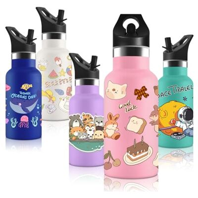 Vikastar Vikaster termos med sugrör, drickflaska rostfritt stål 350 ml, håller 12 timmar. varmt, 24 timmar Kall, BPA-fri, termosflaska barn hör barn, skolor, cyklister, gym, sport med mera Vikastar Vikaster termos med sugrör, drickflaska rostfritt stål 350 ml, håller 12 timmar. varmt, 24 timmar Kall, BPA-fri, termosflaska barn hör barn, skolor, cyklister, gym, sport med mera