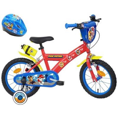 Vélo ATLAS Paw Patrol barncykel utrustad med 2 bromsar, dekorativ frontplatta, bakre behållare och Paw Patrol-hjälm inklusive pojke, röd, 14 Vélo ATLAS Paw Patrol barncykel utrustad med 2 bromsar, dekorativ frontplatta, bakre behållare och Paw Patrol-hjälm inklusive pojke, röd, 14