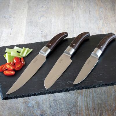 LAGUIOLE Heritage köksknivset i 3 delar Högkvalitativa kockknivar med handtag i pakkaträ och blad i rostfritt stål Professionellt knivset för köket LAGUIOLE Heritage köksknivset i 3 delar Högkvalitativa kockknivar med handtag i pakkaträ och blad i rostfritt stål Professionellt knivset för köket