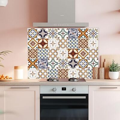 CREARREDA Kök stänkskydd i aluminium röd Azulejos 84 x 60 cm lätt att applicera tillverkad i Italien spis- och väggskydd. Tvättbar och lätt att montera. Stänkskiva av metall CREARREDA Kök stänkskydd i aluminium röd Azulejos 84 x 60 cm lätt att applicera tillverkad i Italien spis- och väggskydd. Tvättbar och lätt att montera. Stänkskiva av metall