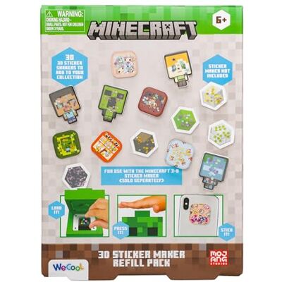 Paladone Minecraft 3D-klistermärken tillverkare påfyllningspaket, gör 30+ shaker-klistermärken med ädelstenar, strössel och bakgrunder, kompatibel med Minecraft-klistermärkestillverkare (säljs separat), roligt Paladone Minecraft 3D-klistermärken tillverkare påfyllningspaket, gör 30+ shaker-klistermärken med ädelstenar, strössel och bakgrunder, kompatibel med Minecraft-klistermärkestillverkare (säljs separat), roligt