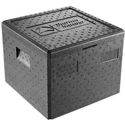 Thermohauser EPP-termolåda, pizza svart med lock – 32,5 liter – 41 x 41 x 32,5 cm – pizzabox för leveranstjänst Thermohauser EPP-termolåda, pizza svart med lock – 32,5 liter – 41 x 41 x 32,5 cm – pizzabox för leveranstjänst