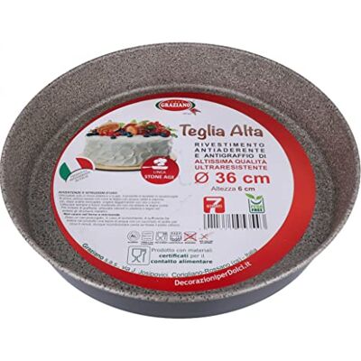 Graziano Graciano, Rundpanna, Tillverkad av aluminium och utrustad med 7 lager Non-stick och Reptålig beläggning, Perfekt för att göra Spanien och mycket mer, PFOA Free, ø 36 cm Graziano Graciano, Rundpanna, Tillverkad av aluminium och utrustad med 7 lager Non-stick och Reptålig beläggning, Perfekt för att göra Spanien och mycket mer, PFOA Free, ø 36 cm