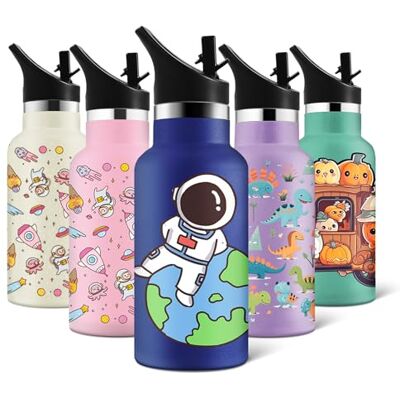 HoneyHolly 350 ML Termisk Vattenflaska, 350 ML BPA-fri, Termisk Vattenflaska, Dubbelvägg Vakuum, Termisk Flaska, 18/8 Rostfritt stål, Termos Varma drycker, Vattenflaska för Skolan, Sport, Yoga HoneyHolly 350 ML Termisk Vattenflaska, 350 ML BPA-fri, Termisk Vattenflaska, Dubbelvägg Vakuum, Termisk Flaska, 18/8 Rostfritt stål, Termos Varma drycker, Vattenflaska för Skolan, Sport, Yoga