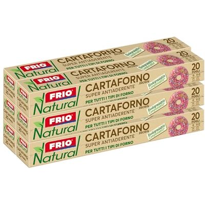 FRIO 120 ark naturligt ugnspapper 33 x 38 cm (set med 6 förpackningar med 20), non-stick, för mikrovågsugn och förvaring färdig att använda, för pizzor och bakplåtar biologiskt nedbrytbara, FRIO 120 ark naturligt ugnspapper 33 x 38 cm (set med 6 förpackningar med 20), non-stick, för mikrovågsugn och förvaring färdig att använda, för pizzor och bakplåtar biologiskt nedbrytbara,