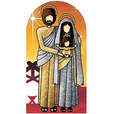 STAR CUTOUTS religiös helig familj vuxna stativ i vuxenstorlek kartongstativ juldekoration 174 x 93 x 174 cm, kartong, flerfärgad STAR CUTOUTS religiös helig familj vuxna stativ i vuxenstorlek kartongstativ juldekoration 174 x 93 x 174 cm, kartong, flerfärgad