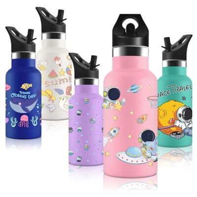 Vikastar Vikaster Termos med sugrör, drickflaska i rostfritt stål 350 ml, BPA-fri, håller 12 timmar varmt, 24 timmar kall, termosflaska barn hör barn, skolor, cyklister, gym, sport med mera Vikastar Vikaster Termos med sugrör, drickflaska i rostfritt stål 350 ml, BPA-fri, håller 12 timmar varmt, 24 timmar kall, termosflaska barn hör barn, skolor, cyklister, gym, sport med mera