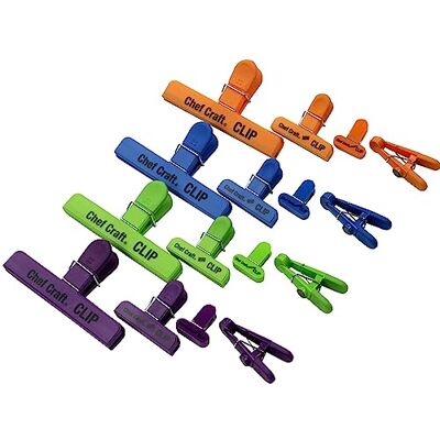 Chef Craft Select plastpåsklämma, 16 delar set, grön/blå/orange/lila Chef Craft Select plastpåsklämma, 16 delar set, grön/blå/orange/lila