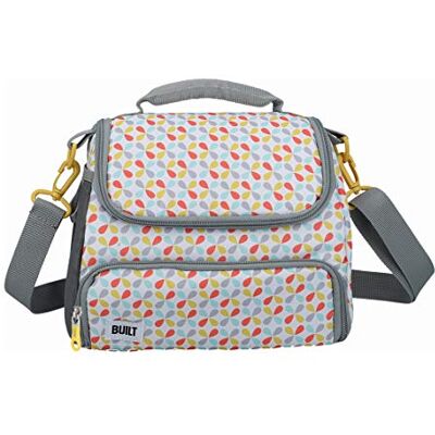 Built Byggd isolerad lunchväska med 'The Stylist' design, polyester, grå/vit, 18,5 x 27 x 21 cm Built Byggd isolerad lunchväska med 'The Stylist' design, polyester, grå/vit, 18,5 x 27 x 21 cm