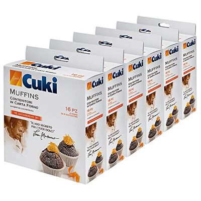 Cuki Non-stick muffins ugnspapper behållare – diameter 7,9 x H 3,5 cm – 4 brickor med 4 behållare – 6 paket med 16 stycken Cuki Non-stick muffins ugnspapper behållare – diameter 7,9 x H 3,5 cm – 4 brickor med 4 behållare – 6 paket med 16 stycken