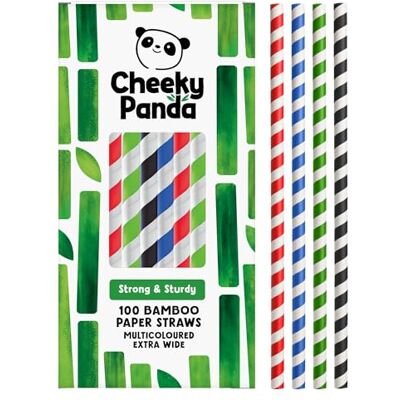 Panda bambu papper bubbla te sugrör 100 flerfärgade breda sugrör För Boba te, milkshakes och smoothies Panda bambu papper bubbla te sugrör 100 flerfärgade breda sugrör För Boba te, milkshakes och smoothies