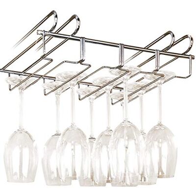 Wenko Platsbesparande kopphållare för hylla för 12 glas, förkromad metall, 36,29 x 9,2 x 27,6 cm, polerat silver Wenko Platsbesparande kopphållare för hylla för 12 glas, förkromad metall, 36,29 x 9,2 x 27,6 cm, polerat silver