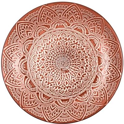 HOME DECO FACTORY , KA0459, Sahara D27 cm-design inspirerad av ökenlandskap, hållbar terrakotta, idealisk röd, platt 27 cm HOME DECO FACTORY , KA0459, Sahara D27 cm-design inspirerad av ökenlandskap, hållbar terrakotta, idealisk röd, platt 27 cm