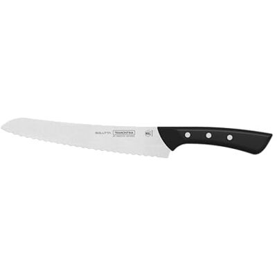 Tramontina SOLUTTA Brödkniv, 20 cm, kökskniv av rostfritt stål, vågig, ergonomiskt handtag, NSF-certifierad, diskmaskinssäker, exakt och skarp Tramontina SOLUTTA Brödkniv, 20 cm, kökskniv av rostfritt stål, vågig, ergonomiskt handtag, NSF-certifierad, diskmaskinssäker, exakt och skarp