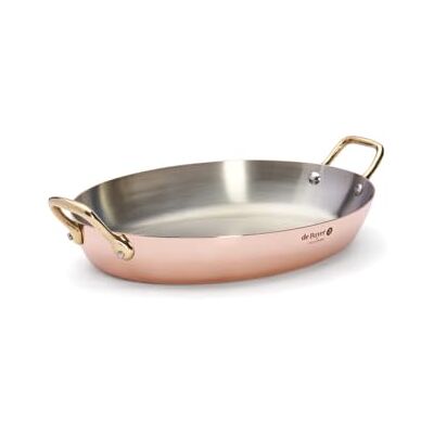 DE BUYER 6451.32 oval ugnsform, koppar/rostfritt stål, 2 A, mässing, 32 cm, rik koppar DE BUYER 6451.32 oval ugnsform, koppar/rostfritt stål, 2 A, mässing, 32 cm, rik koppar
