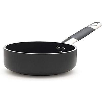 Agnelli Svart aluminium induktionskastrull - Hög, non-stick, 20cm Agnelli Svart aluminium induktionskastrull - Hög, non-stick, 20cm
