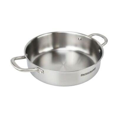 FACKELMANN Vita3 Stekpanna i rostfritt stål, 28 cm, triply rostfritt stål med trippel diffusor, icke-klibbig, PFA-fri, lämplig för induktion, gas, vitro och ugn, perfekt förseglad och diskmaskinssäker FACKELMANN Vita3 Stekpanna i rostfritt stål, 28 cm, triply rostfritt stål med trippel diffusor, icke-klibbig, PFA-fri, lämplig för induktion, gas, vitro och ugn, perfekt förseglad och diskmaskinssäker
