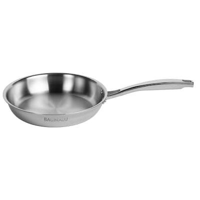 Baumalu , Tripli PRO 24 cm stekpanna i rostfritt stål 18/10, 3 lager för optimal värmespridning, induktionskompatibel, gas och elektrisk, ergonomiskt nitat handtag, reptåligt Baumalu , Tripli PRO 24 cm stekpanna i rostfritt stål 18/10, 3 lager för optimal värmespridning, induktionskompatibel, gas och elektrisk, ergonomiskt nitat handtag, reptåligt