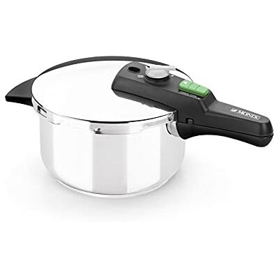 Monix Snabb tryckkokare, rostfritt stål, svart, 4 liter Rostfritt stål, lämplig för alla kökstyper Monix Snabb tryckkokare, rostfritt stål, svart, 4 liter Rostfritt stål, lämplig för alla kökstyper
