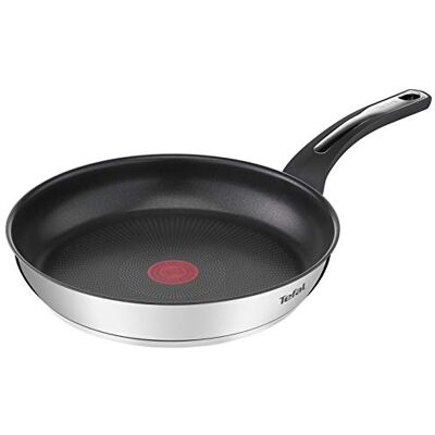 Tefal Emotion stekpanna med non-stick-beläggning, rostfritt stål 24 cm Perfekt inmatning av kött och fisk kompatibel induktionspanna i rostfritt stål termosignalindikator alla brännare Tefal Emotion stekpanna med non-stick-beläggning, rostfritt stål 24 cm Perfekt inmatning av kött och fisk kompatibel induktionspanna i rostfritt stål termosignalindikator alla brännare