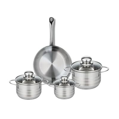 FACKELMANN ELO 9867450 4 delar köksredskap, set med 1 stekpanna 24 cm och 3 stekpannor 12, 14 och 16 cm Elo Profi Brilliant, rostfritt stål, induktion FACKELMANN ELO 9867450 4 delar köksredskap, set med 1 stekpanna 24 cm och 3 stekpannor 12, 14 och 16 cm Elo Profi Brilliant, rostfritt stål, induktion