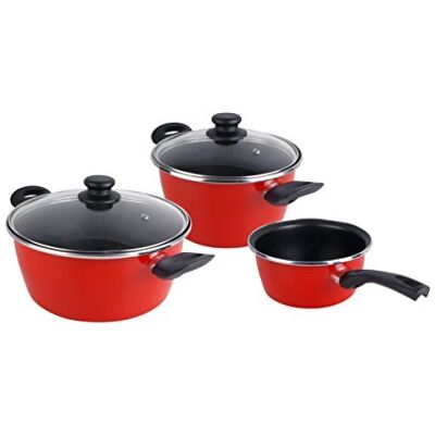MAGEFESA Desconocido Grana-batteri av emaljerat stål med non-stick-beläggning, dubbelförstärkt, röd, 51 x 30 x 20,5 cm MAGEFESA Desconocido Grana-batteri av emaljerat stål med non-stick-beläggning, dubbelförstärkt, röd, 51 x 30 x 20,5 cm