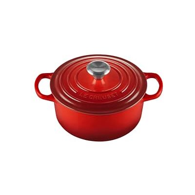 Le Creuset Signature Gjutjärnsgrill med lock, Ø 18 cm, rund, lämplig för alla typer av spisar och induktion, volym: 1,8 l, 2,572 kg, körsbärsröd Le Creuset Signature Gjutjärnsgrill med lock, Ø 18 cm, rund, lämplig för alla typer av spisar och induktion, volym: 1,8 l, 2,572 kg, körsbärsröd