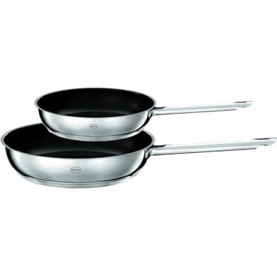 RÖSLE Pannset PUREELEMENTS tvådelad, 20/28 cm, non-stick-tätning 18/10 rostfritt stål, reptålig ProResist-beläggning, lämplig för induktion, ugnssäker, diskmaskinssäker, silver RÖSLE Pannset PUREELEMENTS tvådelad, 20/28 cm, non-stick-tätning 18/10 rostfritt stål, reptålig ProResist-beläggning, lämplig för induktion, ugnssäker, diskmaskinssäker, silver