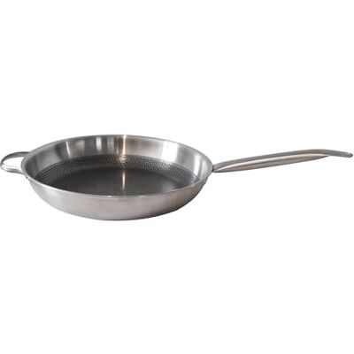 ELO 3583226 18/10 stekpanna i rostfritt stål, PFAS-fri panna, induktionspanna, PFAS-fri mineral non-stick-beläggning, 18/10 rostfritt stål, aluminium, aluminiumgrå, 32 cm ELO 3583226 18/10 stekpanna i rostfritt stål, PFAS-fri panna, induktionspanna, PFAS-fri mineral non-stick-beläggning, 18/10 rostfritt stål, aluminium, aluminiumgrå, 32 cm