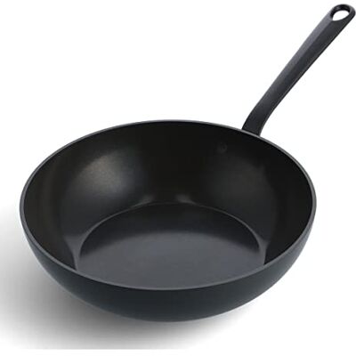 GreenPan Craft non-stick keramisk wokpanna 28 cm/3,6 liter, PFAS-fri, lämplig för induktionsmatlagning, diskmaskinssäker, ugnssäker och svart GreenPan Craft non-stick keramisk wokpanna 28 cm/3,6 liter, PFAS-fri, lämplig för induktionsmatlagning, diskmaskinssäker, ugnssäker och svart