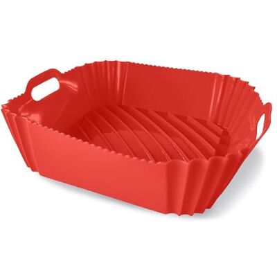 Guardini , Fyrkantig form med handtag 22 x 22 cm, perfekt för luftfritös, livsmedelskvalitet, röd, Air Fryer-linje Guardini , Fyrkantig form med handtag 22 x 22 cm, perfekt för luftfritös, livsmedelskvalitet, röd, Air Fryer-linje
