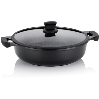 kela Serveringspanna Stella Nova, Ø 32 cm, 5 L, gjuten aluminium, fyrhällig botten, non-stick belagd, med glaslock, mjuka touch-handtag, värmebeständig upp till 180 °C, 12226 kela Serveringspanna Stella Nova, Ø 32 cm, 5 L, gjuten aluminium, fyrhällig botten, non-stick belagd, med glaslock, mjuka touch-handtag, värmebeständig upp till 180 °C, 12226